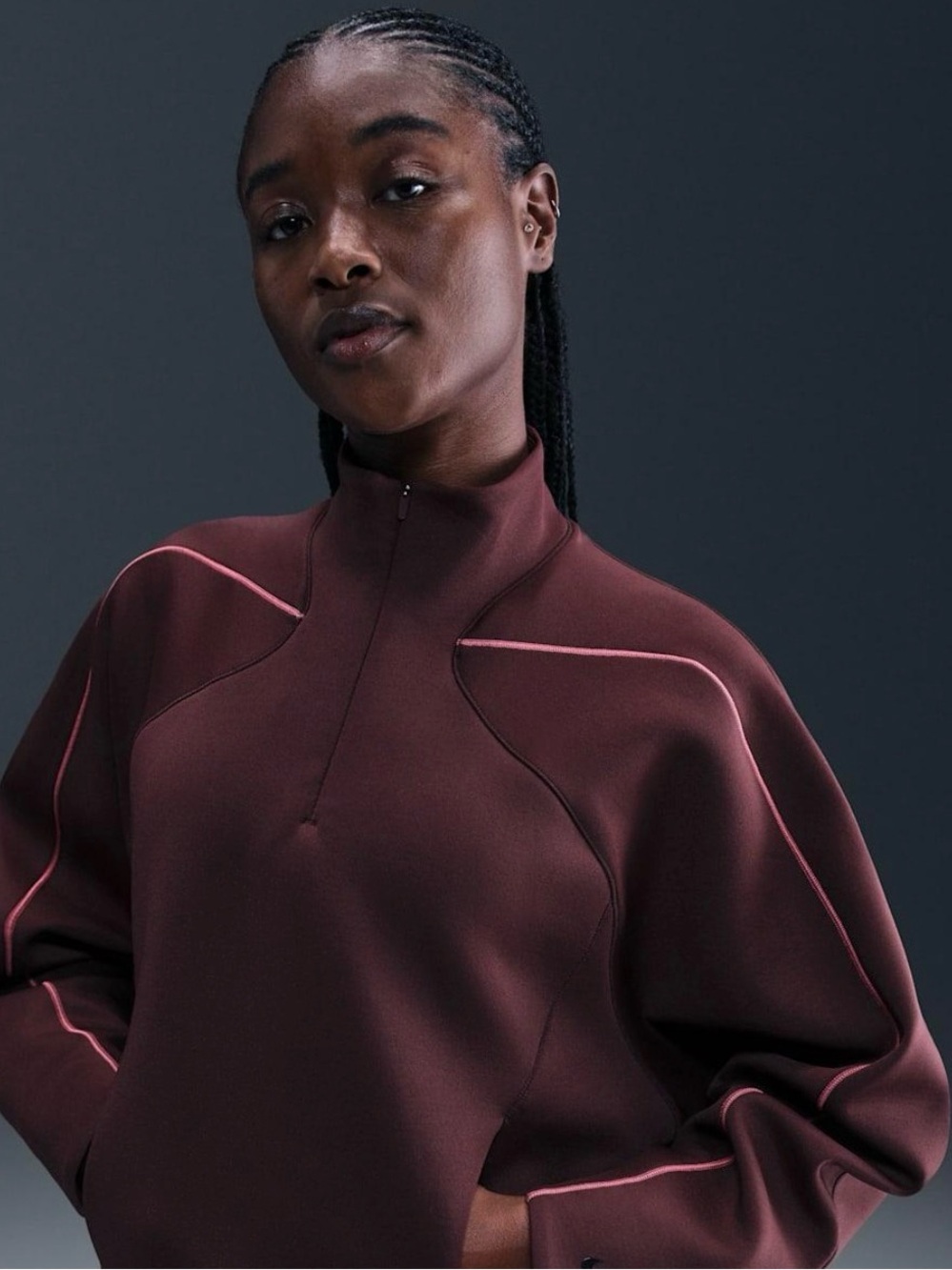 NWOT Nike Universa Dri-FIT 1/4 Zip Top Burgundy Crush Women’s Small